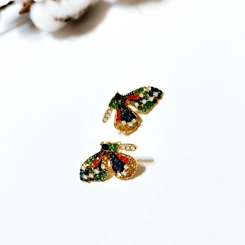 Butterfly stud earrings  N94 - Picture 5 of 6